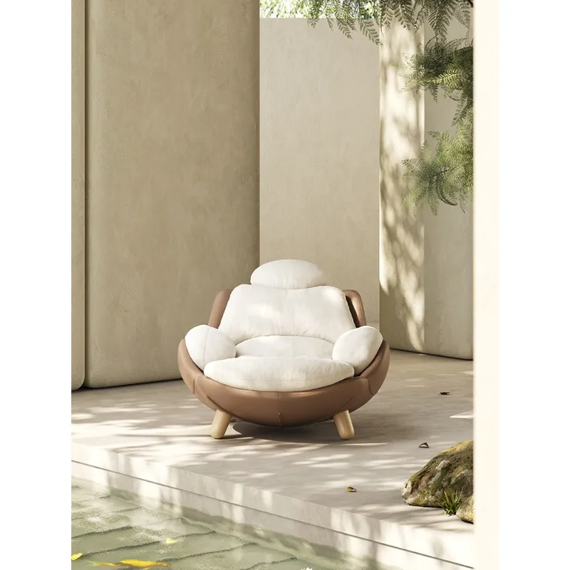 Leisure chair Italian simple recliner balcony living room home modern light luxury lazy sofa chair