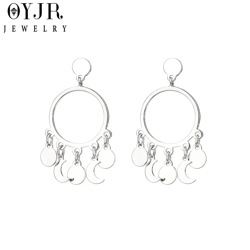 OYJR Silver Plated Women Earrings Hoop Dream Catcher