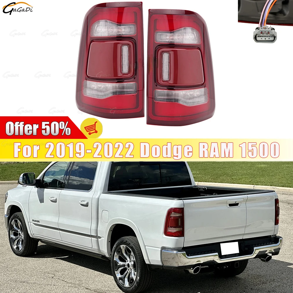 Fit For Dodge RAM 1500 2019 2020 2022 Outer red  w/ Blind Spot LED Tail light Pair 11 Pins Rear Lamp Assembly Rear signal light