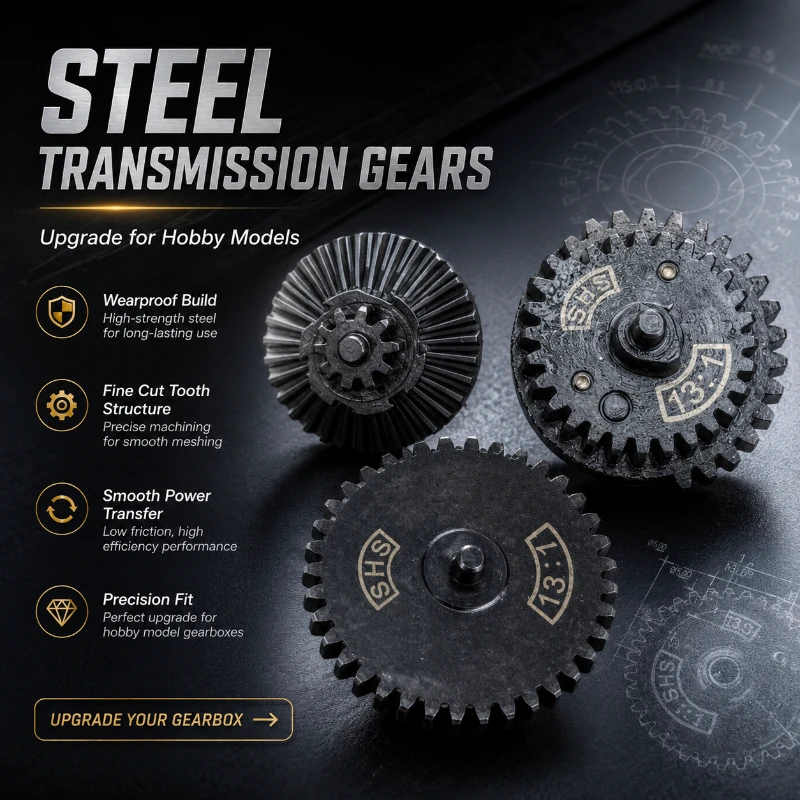 Heavy-duty Steel Gear Assembly Independent Packing For Each Set Low Friction Hobby Mechanical System Upgrade Hardware