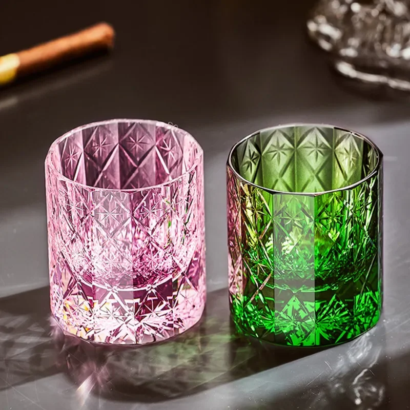 K9 Crystal Starlight Whiskey Glass Hand Carved Edo Kiriko Wine Cup Gift Starry Sky Whisky Rock Tumbler XO Liquor Brandy Snifter