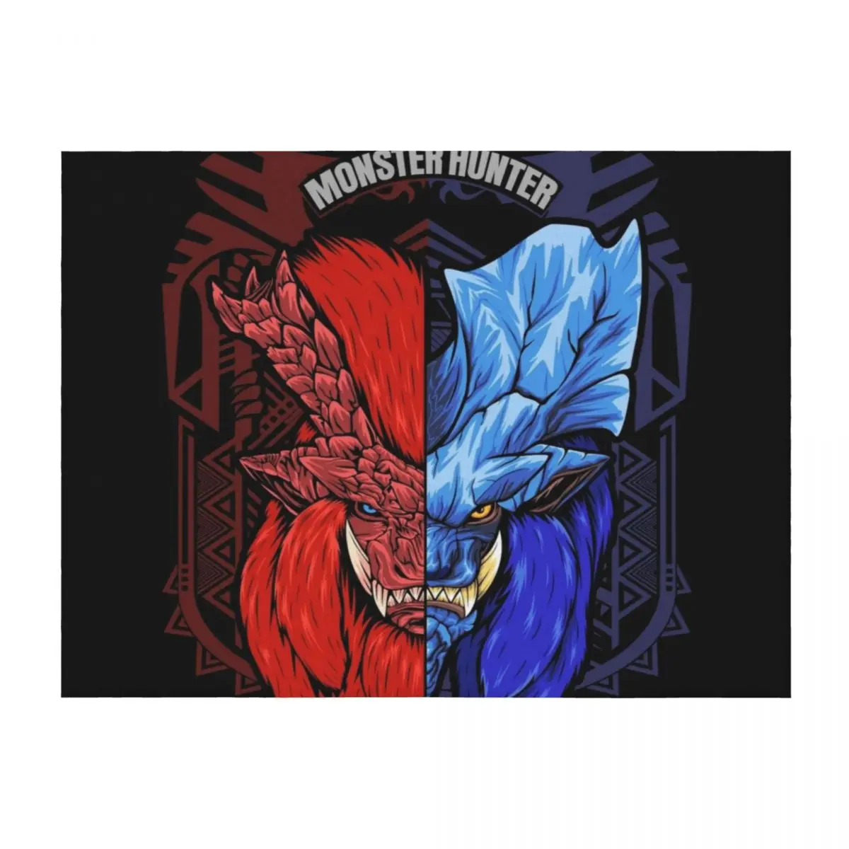 

Lunastra and Teostra MHW monster hunter Throw Blanket wednesday Vintage Custom bed plaid Blankets