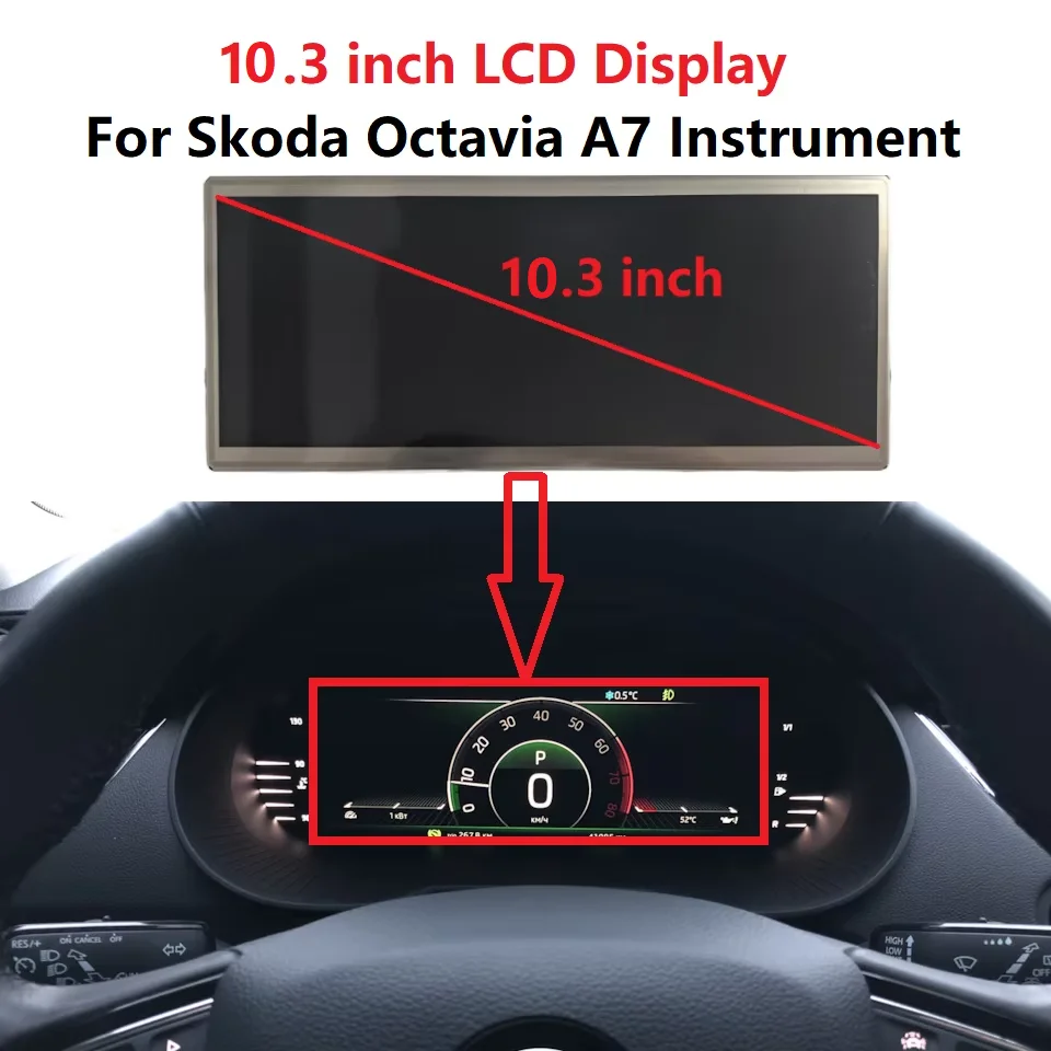

10.3 inch LCD Display For Skoda Octavia A7 Instrument dashboard Screen Repair parts