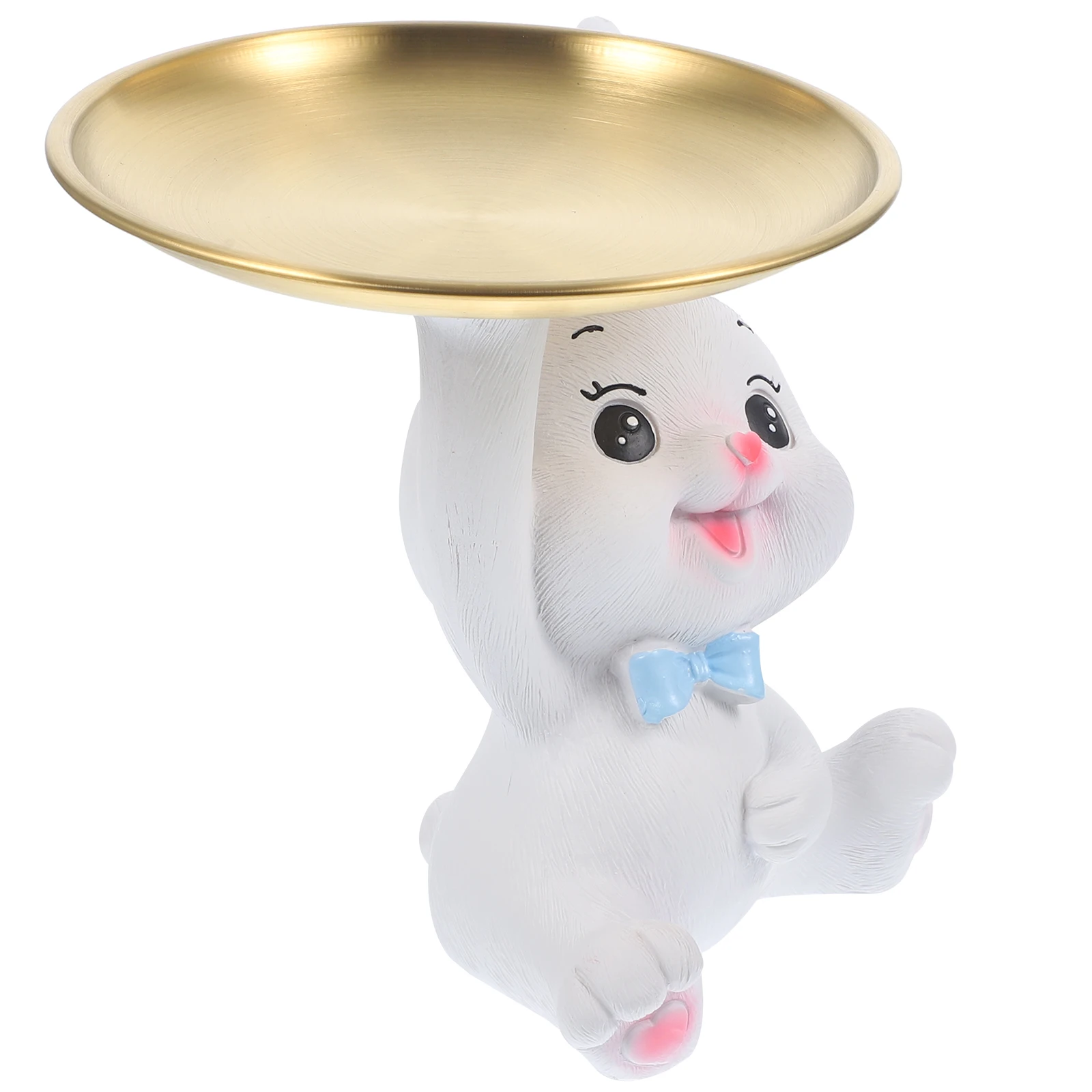 

Rabbit Tray Ornament Storage Holder Jewelry Dish Home Decor Bunny Statue Snacks Display Tray Multifunctional Organizer Necklace