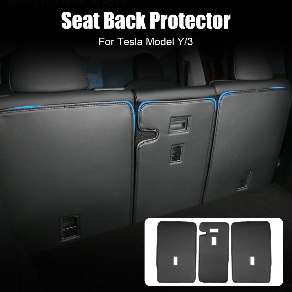 Trunk Anti Kick Cushion Rear Seat Back Protector Dirtyproof For Tesla Model 3 Y Separate Design Comfortable Protection Pad