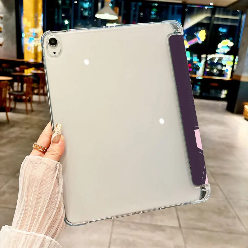 حافظة كمبيوتر لوحي ثلاثية الطي بنمط نجمة أرجوانية بسيطة لجهاز iPad pro 10/11/2020/6th/7th/8th/Air 3rd/Air 4th/9th gen/Air 5th Gen 2022/A
