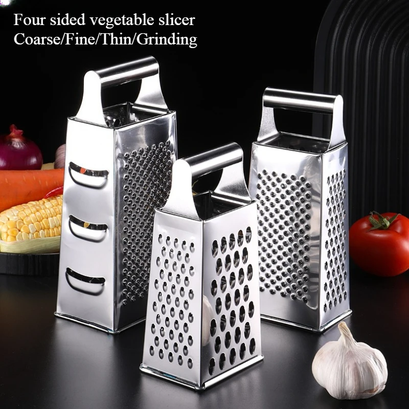 Household Multifunctional Stainless Steel Vegetable Fruit Slicer Kitchen Three-dimensional Four Sided Vegetable Slicer 3 Sizes
