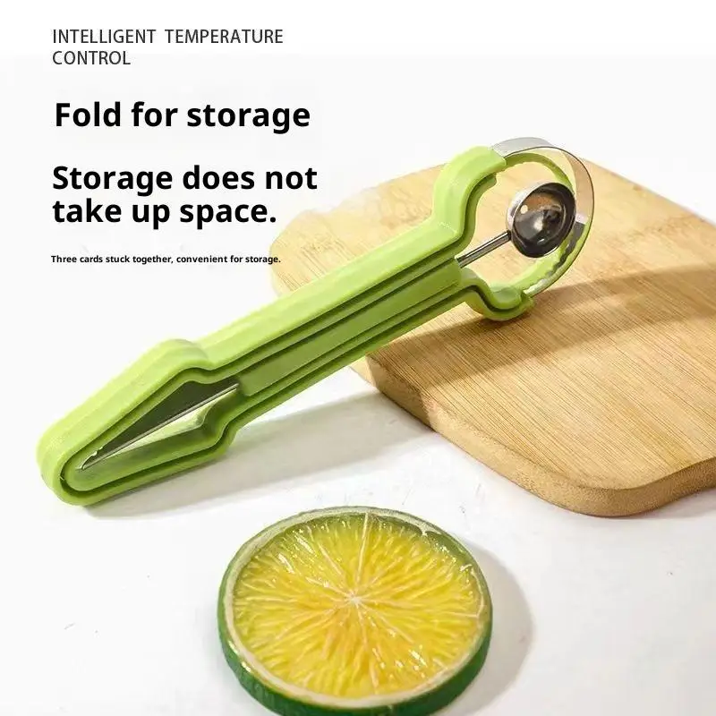 【HG】3 In 1 Fruit Knife Fruit Baller Fruit Scooper Meat Extractor Watermelon And Cantaloupe Carving Knife