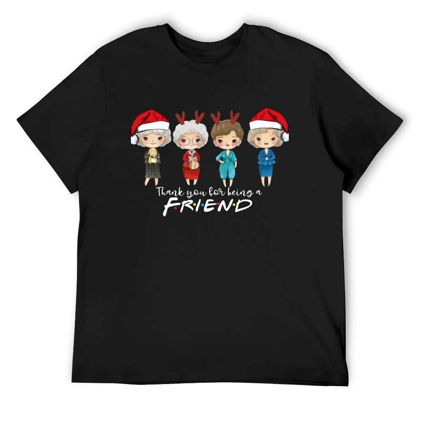 thanks you for being a friend-golden girls-chirstmas T-Shirt boys animal print plain black t shirts men