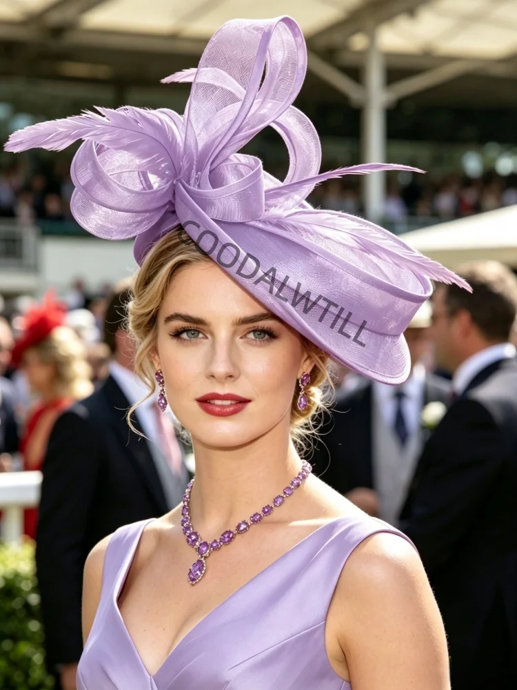Women Royal Ascot Race Day Fascinator Hat Kentucky Derby Wedding Guest Headpiece Cocktail Tea Party Formal Headwear Ladies