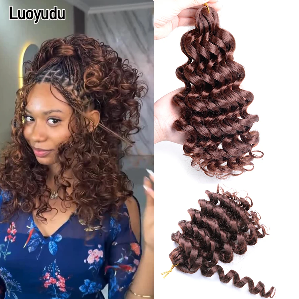 12inch Synthetic Italian Curls Braids Hair Crochet Loose Curls Hair Extensions Boho Braids Deep Wave Twist Curly Hair
