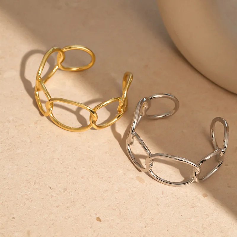 Hollow Chain Open Bracelet for Women Simple and Fashion Adjustable Bangles Design Elegant and High-end Jewelry Simple Gift