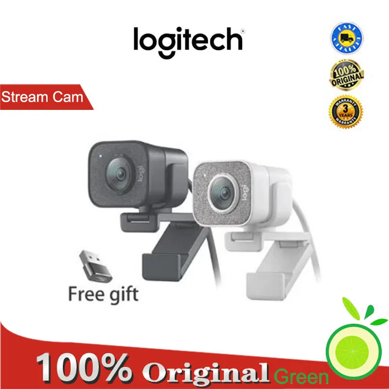 Logitech Streamcam original full HD webcam, 1080p, 60fps, built-in microphone, suitable for desktops and home computers (with ad