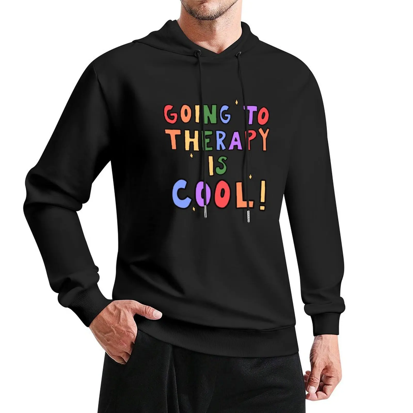 Going To Therapy Is Cool! Pullover Hoodie korean clothes fashion men anime clothing autumn tracksuit men