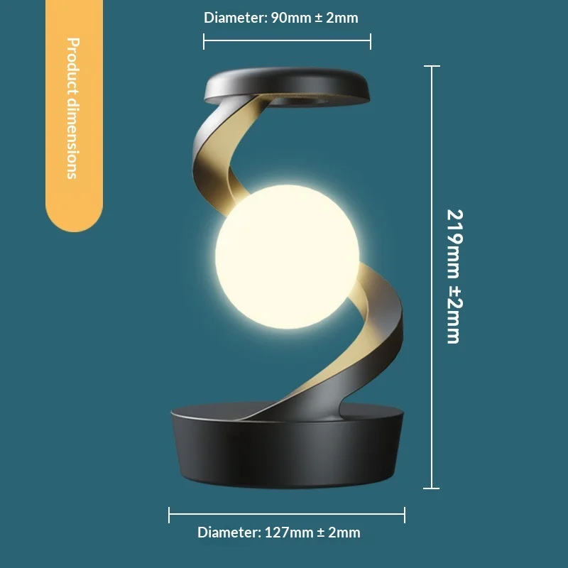 Rotating Suspension Lamp Creative Wireless Charging Night Light Phone Fast Charging RGB Atmosphere Lamp Indoor Bedside Desk Tabl