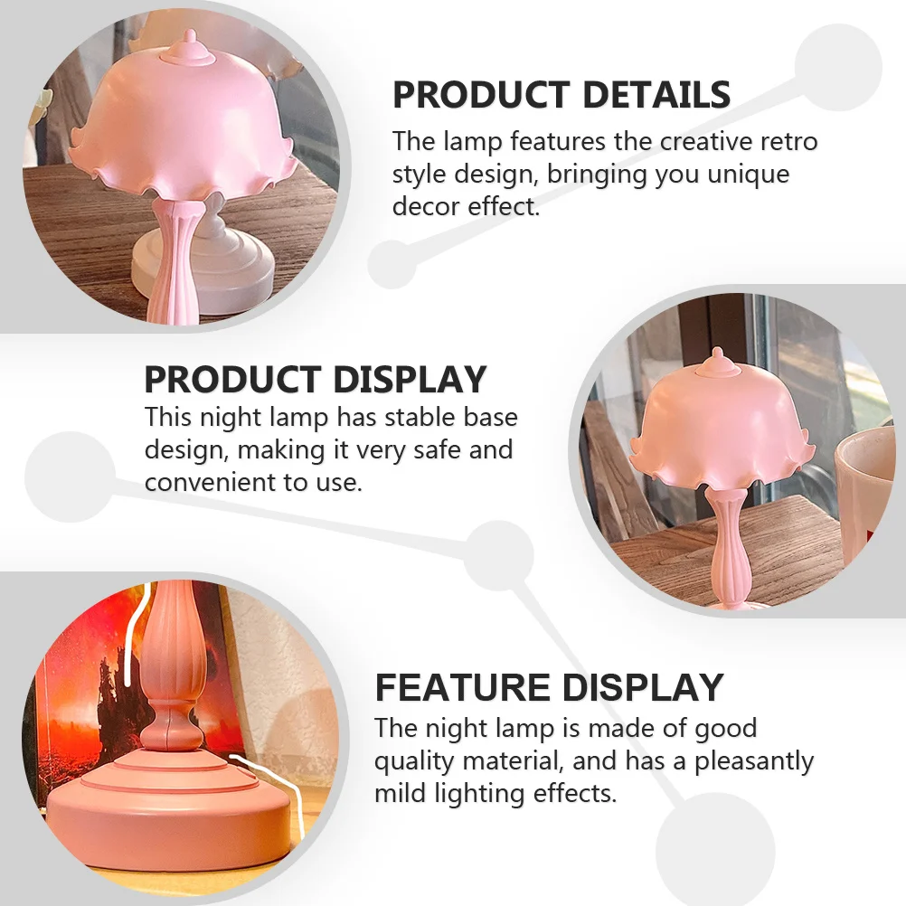 1pc Retro Night Light Small Night Lamp For Bedroom Bedside Tabletop Decoration Desktop Lamp Room Adornment Warm Lighting