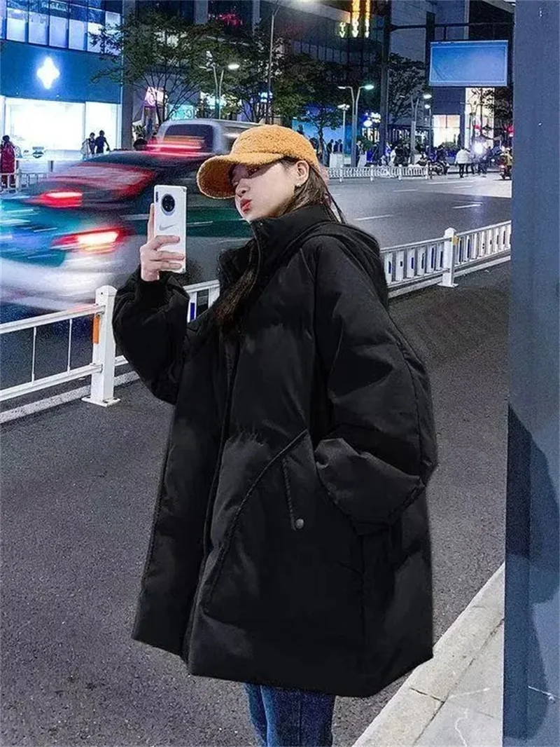 

2025 Толстая очень большая студенческая хлопковая куртка Bread 300, пуховая хлопковая куртка, корейское издание, свободное зимнее пальто, хлопковое пальто, новый стиль