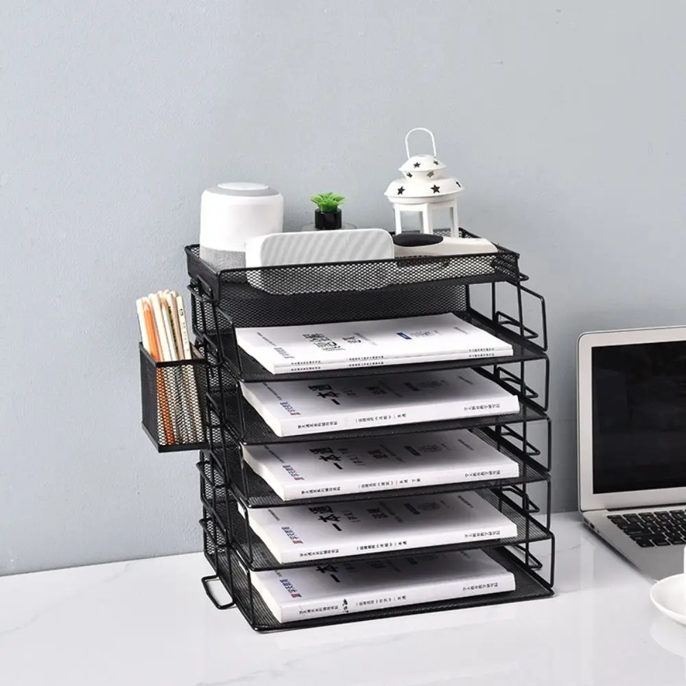 Single Layer File Storage Rack Stackable Space Saving Desktop Document Shelf a4 Sturdy Letter Tray Organizer School