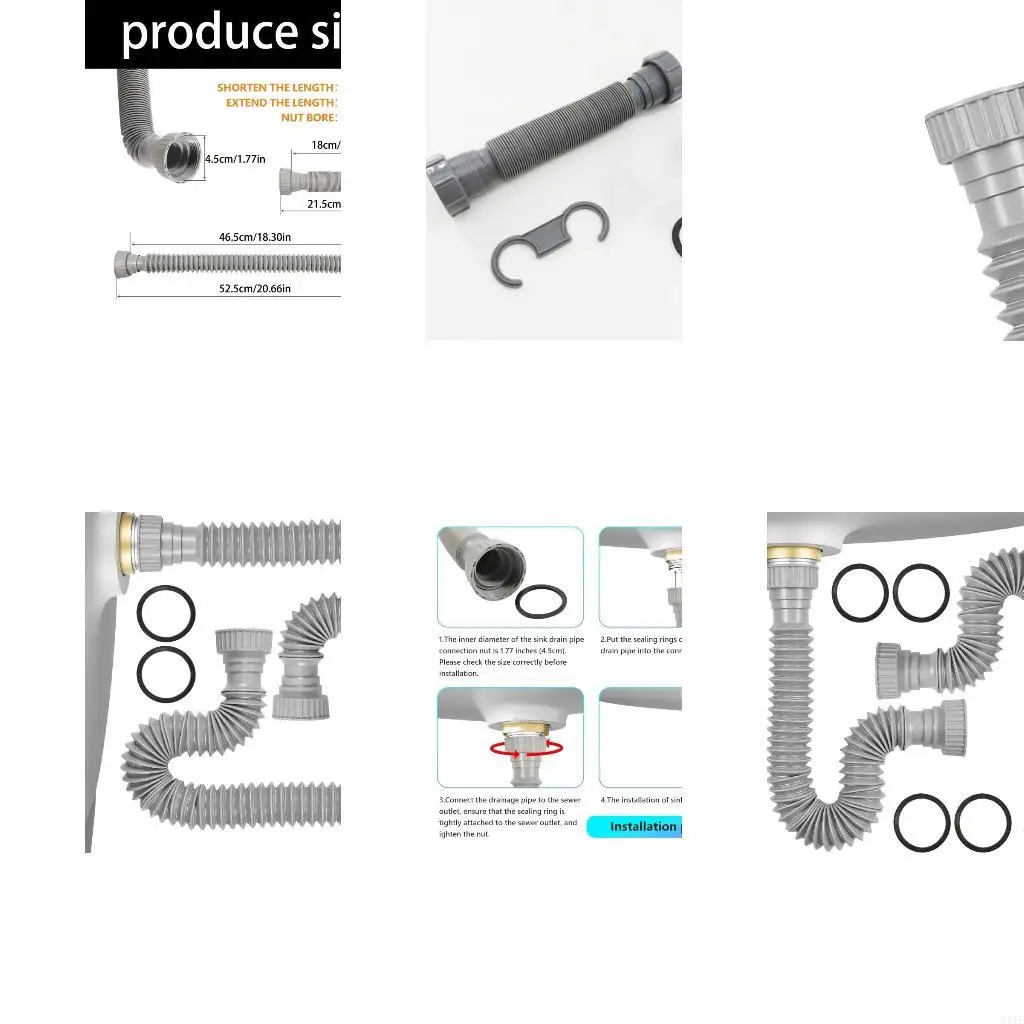 

581e 2pcs ванная комната кухонная дренажная труба регулируемая пластиковая ловушка для эффективной сантехники