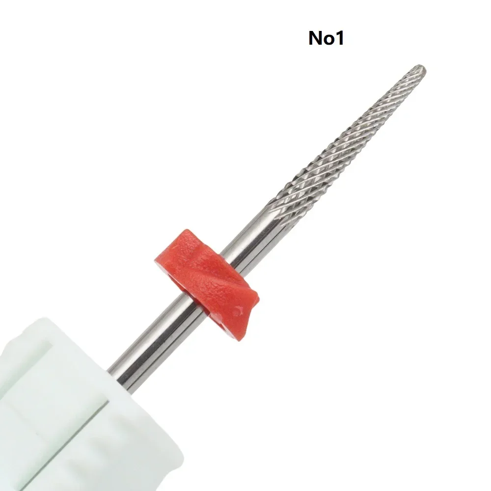 1Pcs Tungsten steel Cuticle Carbide Cuticle Clean Nail Bit Cone Nail Drill Bits Electric Grinding Burr Manicure Drills Nails Acc