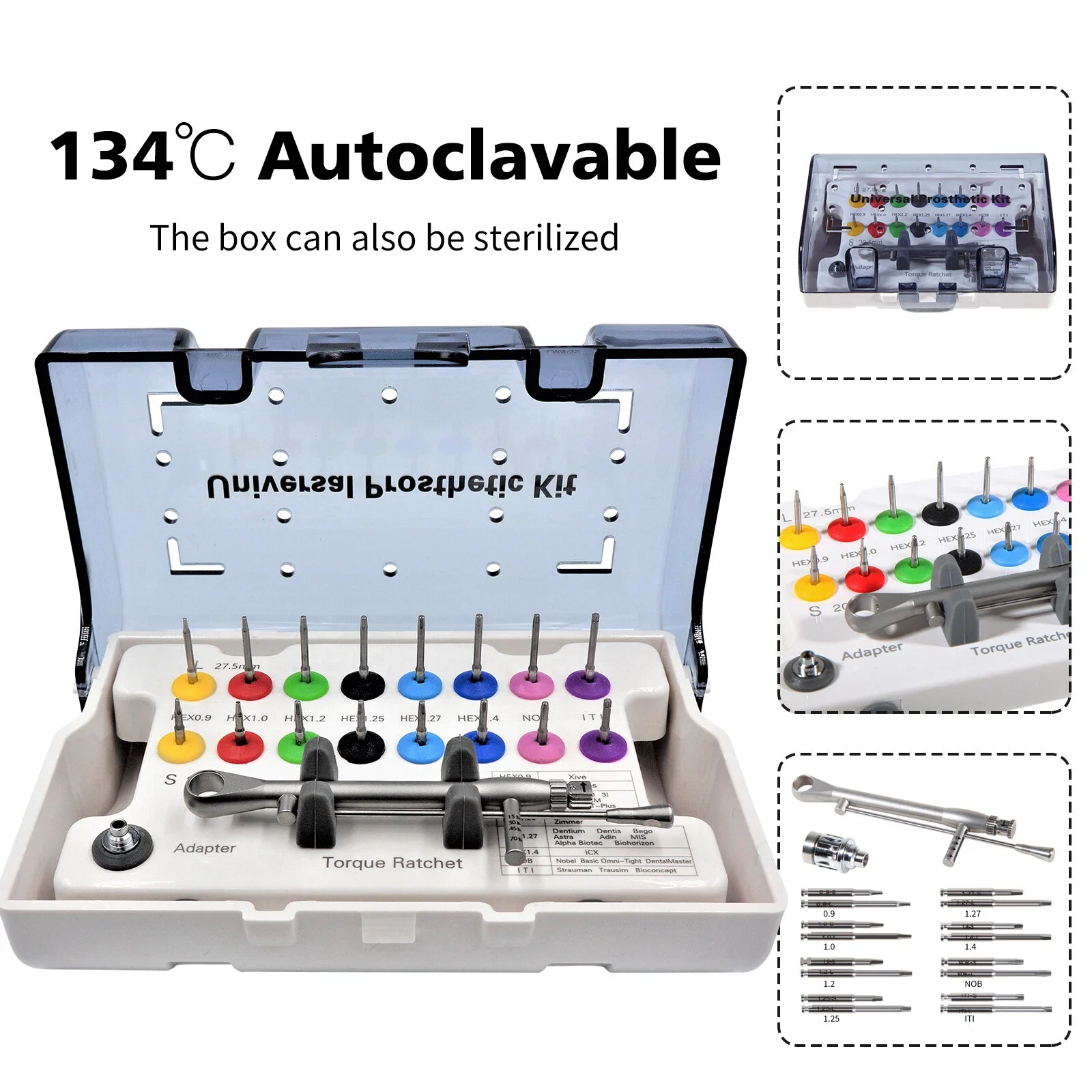

16Pcs Dental Implant Screwdriver Universal Restoration Tools Kit Wrench