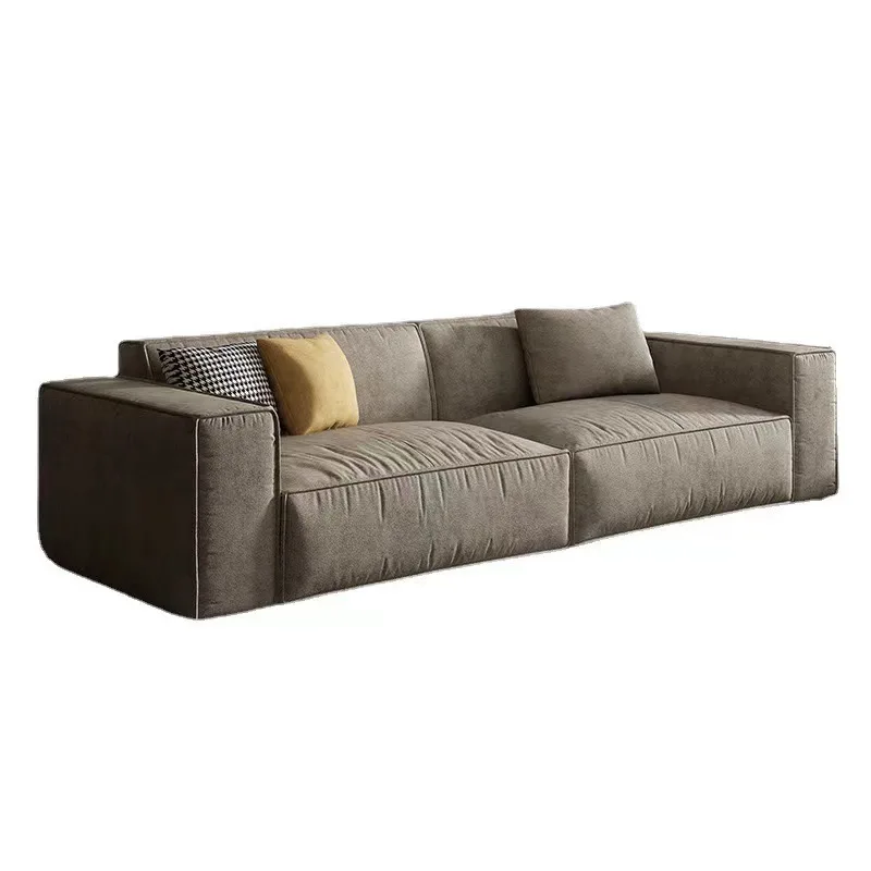 

Modern simple tofu cubes bread fabric sofa small apartment living room straight row