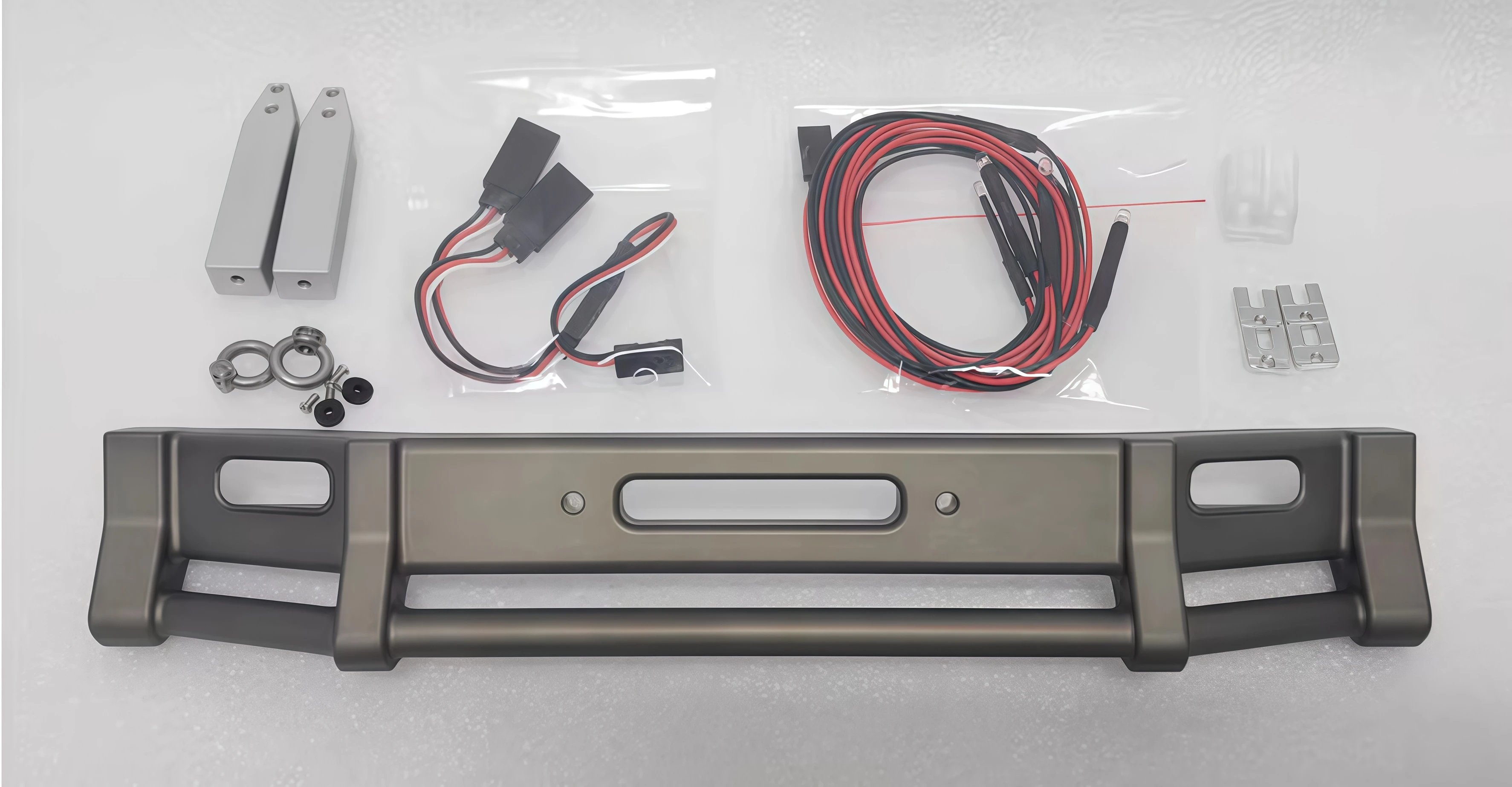 Kit de para-choque dianteiro CNC de alumínio para TRX-6 Ultimate Hauler escala 1/10 peças opcionais de caminhão de reboque RC