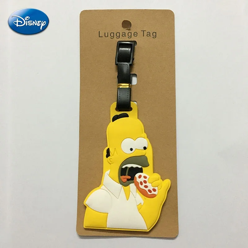 Disney Simpsons Luggage Tags Suitcase Bag Baggage Travel Tag Cartoon Homer Bart Silicone Luggage ID Tags Party DIY Decorations