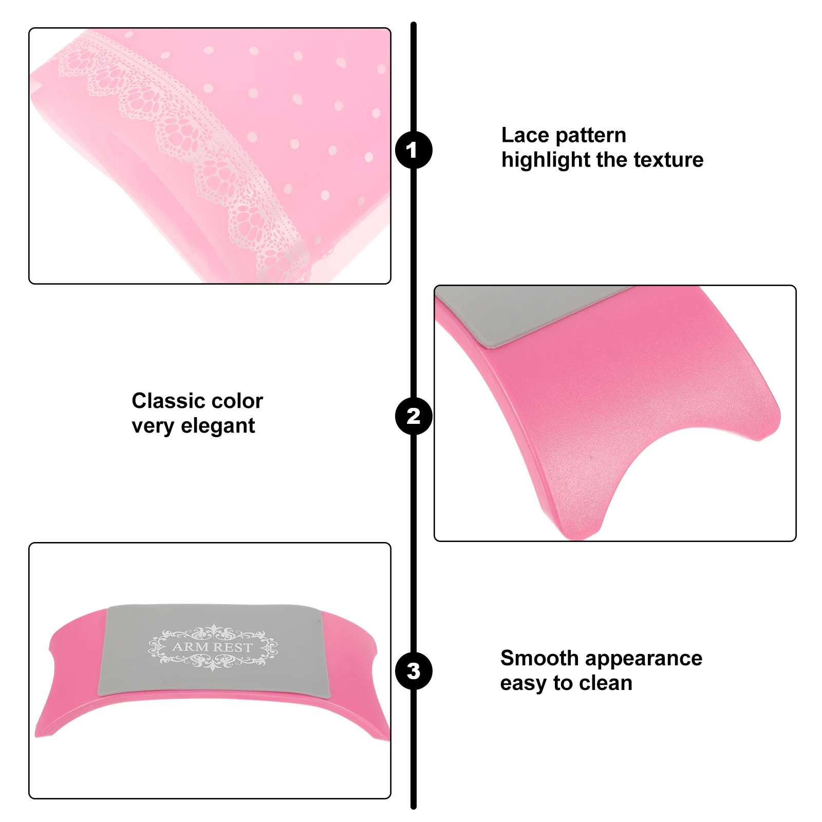 

2PCS H Pillow Nail Art Cushion Silicone Wrist Rest Pad Manicure Tool Pink Mat Salon Home Use Beauty Accessories Practical Nail