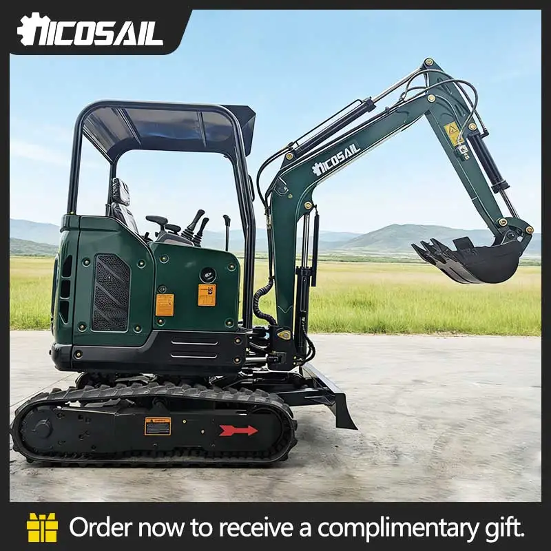 

2 ton mini excavator diesel zero tail swing compact digger with pilot control for narrow space construction projects