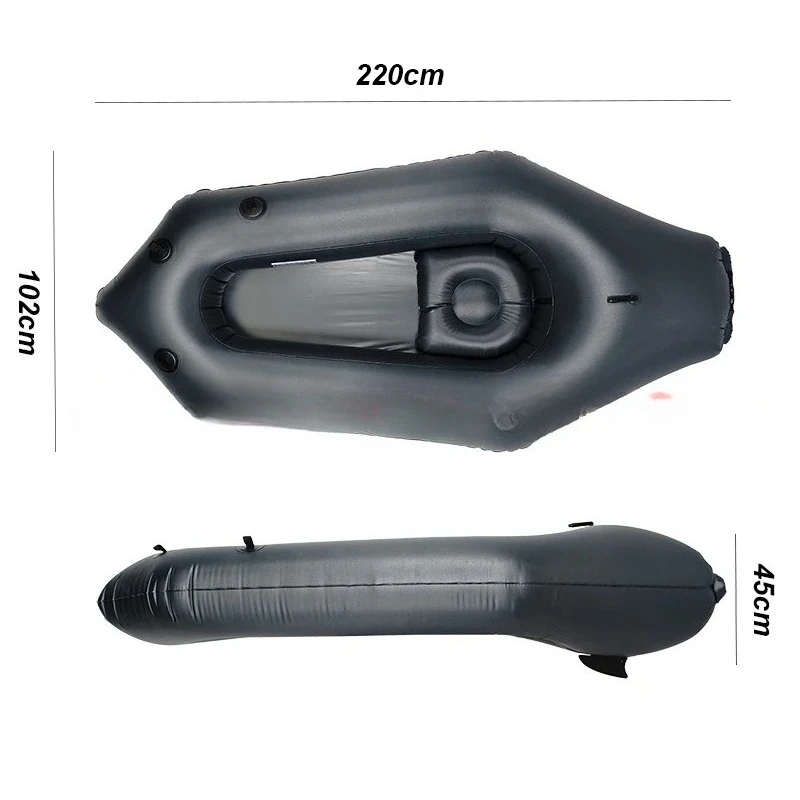 Ultraleichtes Aufblasbares Packraft mit Roll-Top-Verschluss Aufblasbares Boot Faltbares Kajak für Outdoor-Angeln See Fluss Wassersport