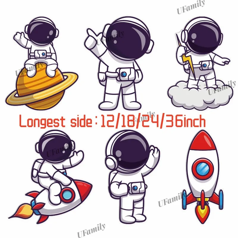 18/24/36inch Astronaut Rocket Cutouts Children Space Theme Birthday Backdrop DIY Decor  Baby Shower Outer Space Party Decor