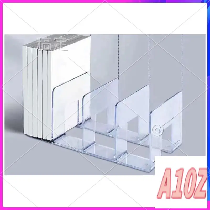 0Z-Bookends Folder Holder Acrylic Bookend Folder For Desk Accessories Office Folders File Sorting Plastic Bookshelf File Holder