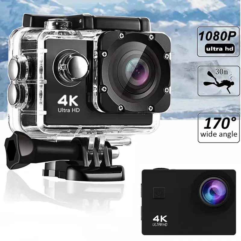 

Action Camera 1080P/30FPS 2.0" 170D Underwater Waterproof Video Recording Sports Cameras Outdoor Mini Cam Travel Photography