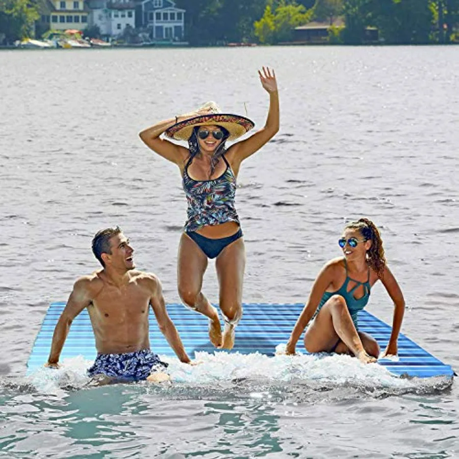Aqua 3-in-1 Fold Go Tanning Pool Float, Mat and Lounger Padded PVC Mat for Land or Water Use Blue, Pink, Teal Lightweight with