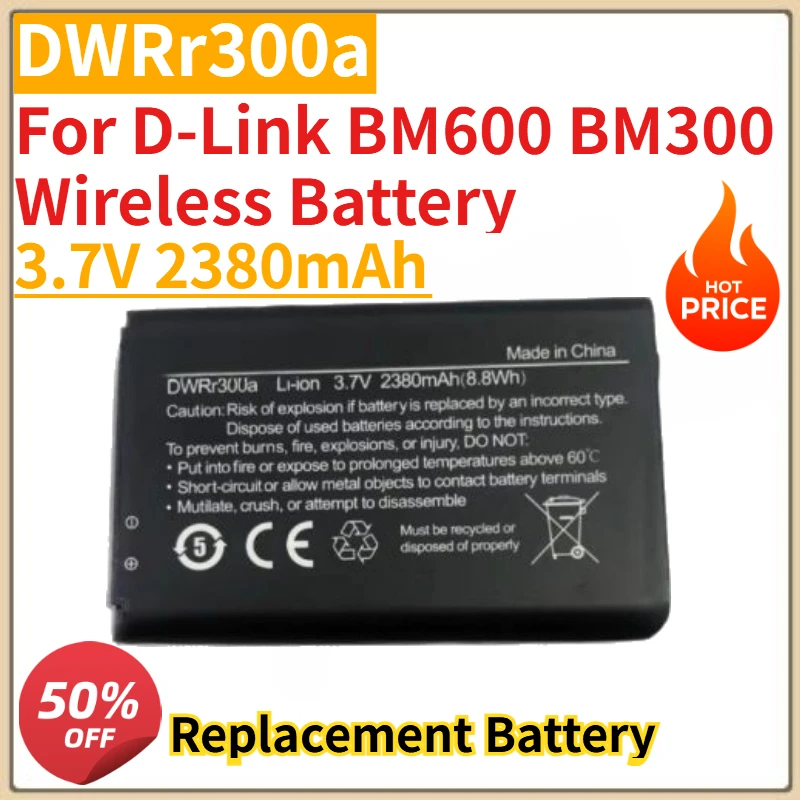 

High Quality New 3.7V 2380mAh DWRr300a Replacement Battery for D-Link BM600 BM300 Wireless Battery