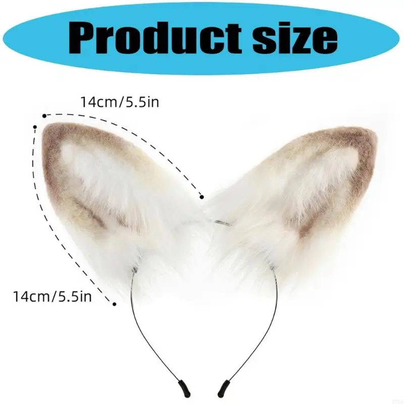 77HE 豪華な毛皮のような羊の耳のヘッドバンド 羊の耳の帽子 フェイクファー 羊の耳のヘッドバンド