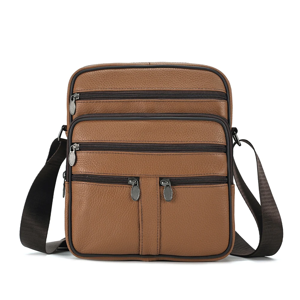 New leather men's bag cowhide crossbody bag men's hand-held shoulder bag top layer cowhide men's bag