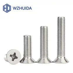 WZHUIDA M1 M1.2 M1.4 M1.6 M2 M2.5 M3 M3.5 M4 M5 M6 Cross Phillips Socket Countersunk Flat Head Screw Allen Bolts Stainless steel