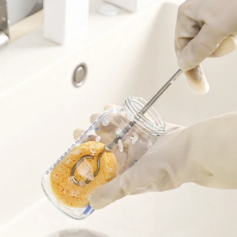 Description Picture 6 of itemSponge clip Bottle Brushes Cup Scrubber Long Stainless Steel Handle Wineglass Cleaner Replaceable Head Kitchen Cleaning Tools