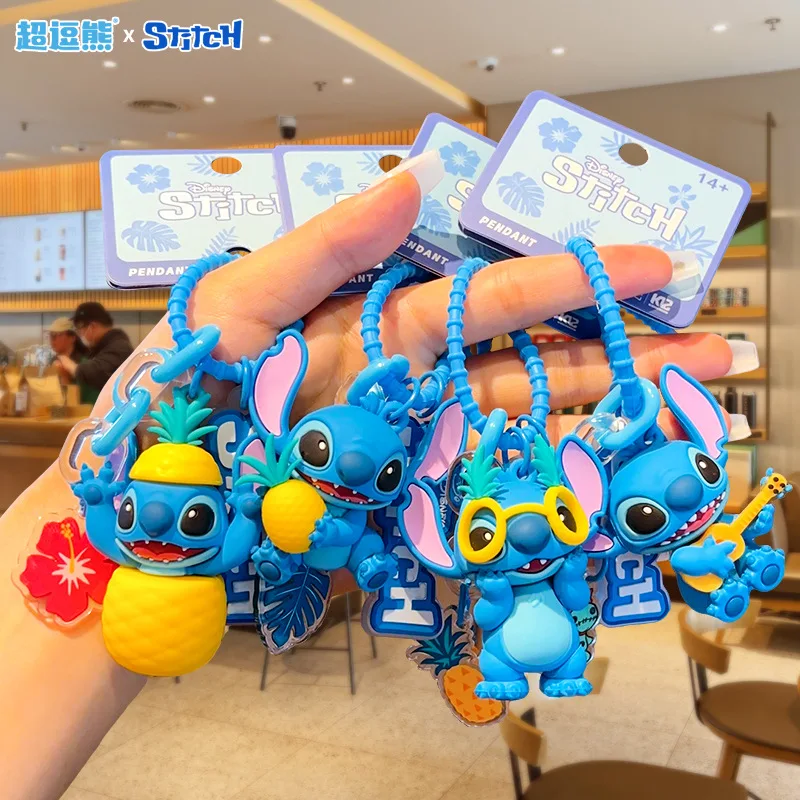 

2025 New Kawaii Stitch Pineapple Music Series Backpack Pendant Cartoon Creative Keychain Children's Festival Gift