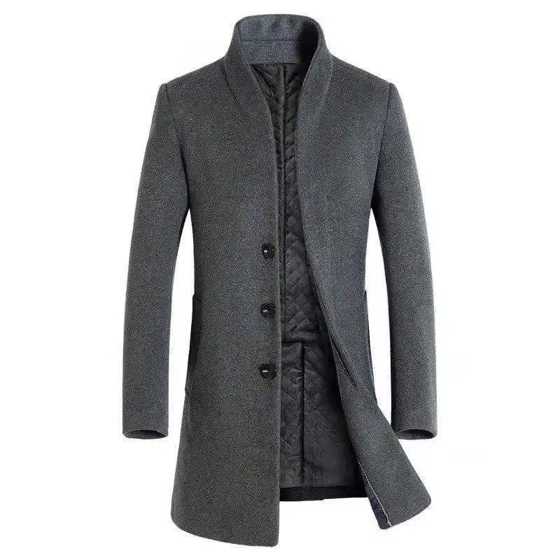 

Autumn Winter Men's Suit Coat Business Casual Jacket Men High End Woollen Warm Overcoat