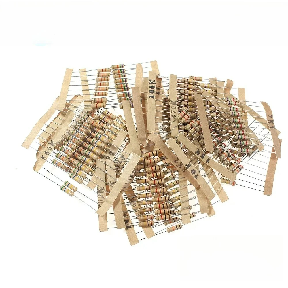 300PCS Resistor Kit 1W 5% Carbon Film Resistance 30values X 10pcs 0.1-750 Ohm 1K-820K Ohm Resistors Set for Electronics DIY