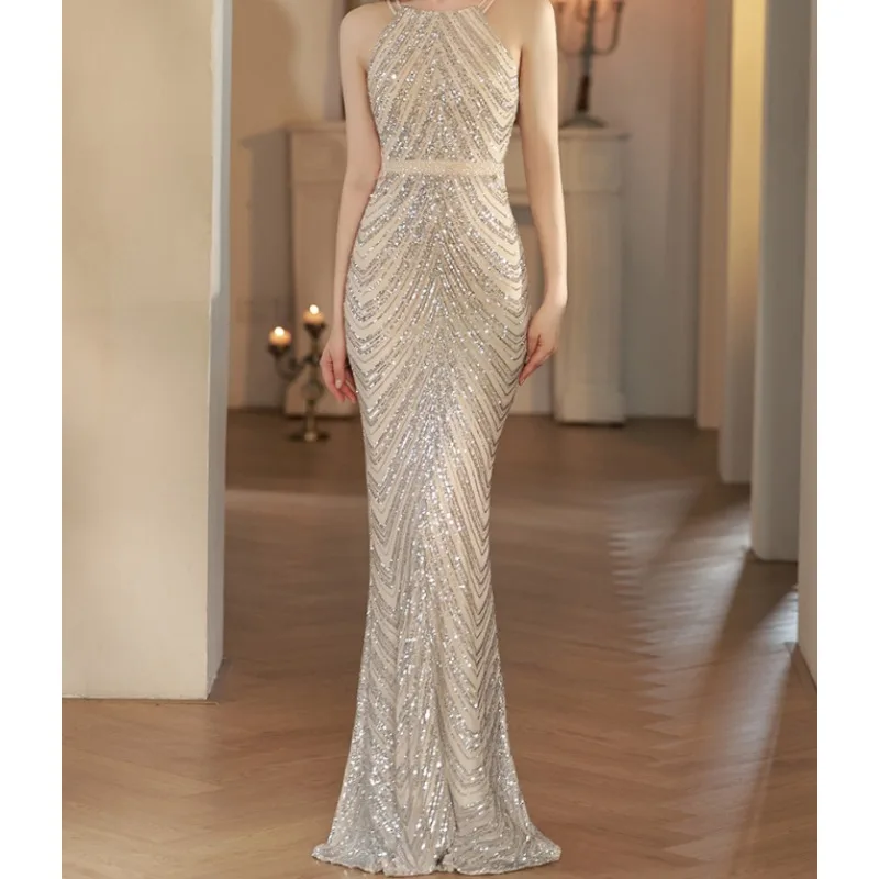 قبالة الكتف حورية البحر فساتين السهرة مع قطار للانفصال المرأة Bodycon الترتر ماكسي فساتين الحفلات فستان حفلات