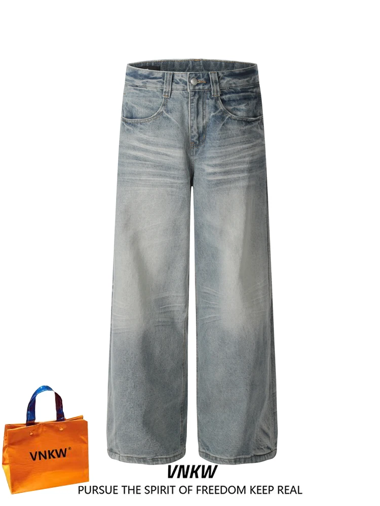 

Американские ретро-джинсы прямого кроя с широкими штанинами, унисекс, стильные, универсальные, модные, брендовые, длинные брюки из смесового хлопка и полиэстера