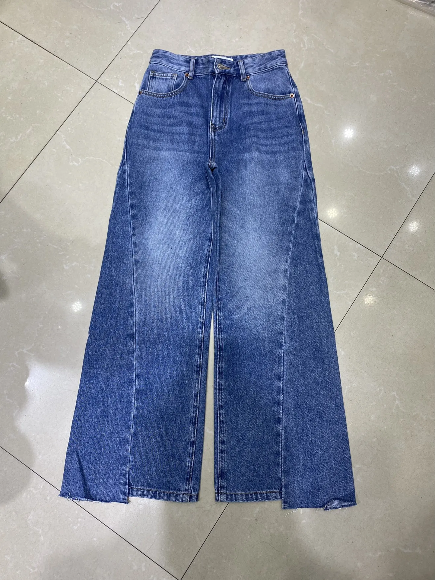 

Женские джинсовые брюки нестандартной формы с высокой талией, прямые модные джинсы