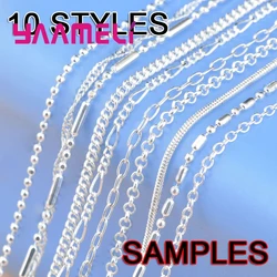 10PCS Wholesale 925 Sterling Silver Jewelry Necklace 10 Styles Snake ROLO Ball Curb Singapore Figaro Chains/Lobster Clasp