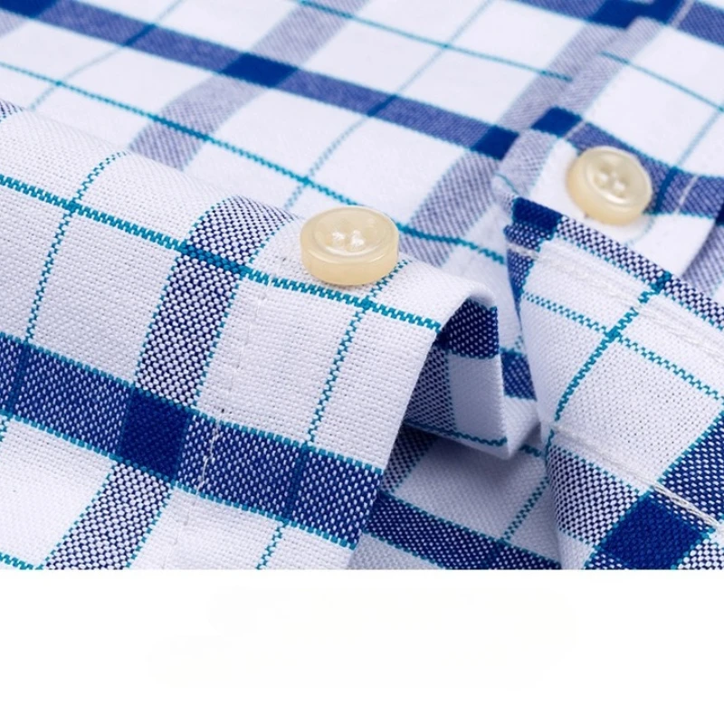 7XL 100% Cotton Oxford Man Shirts Short Sleeve Stripes Solid Color White Shirt Man Short Sleeve Shirts for Men Casual Business