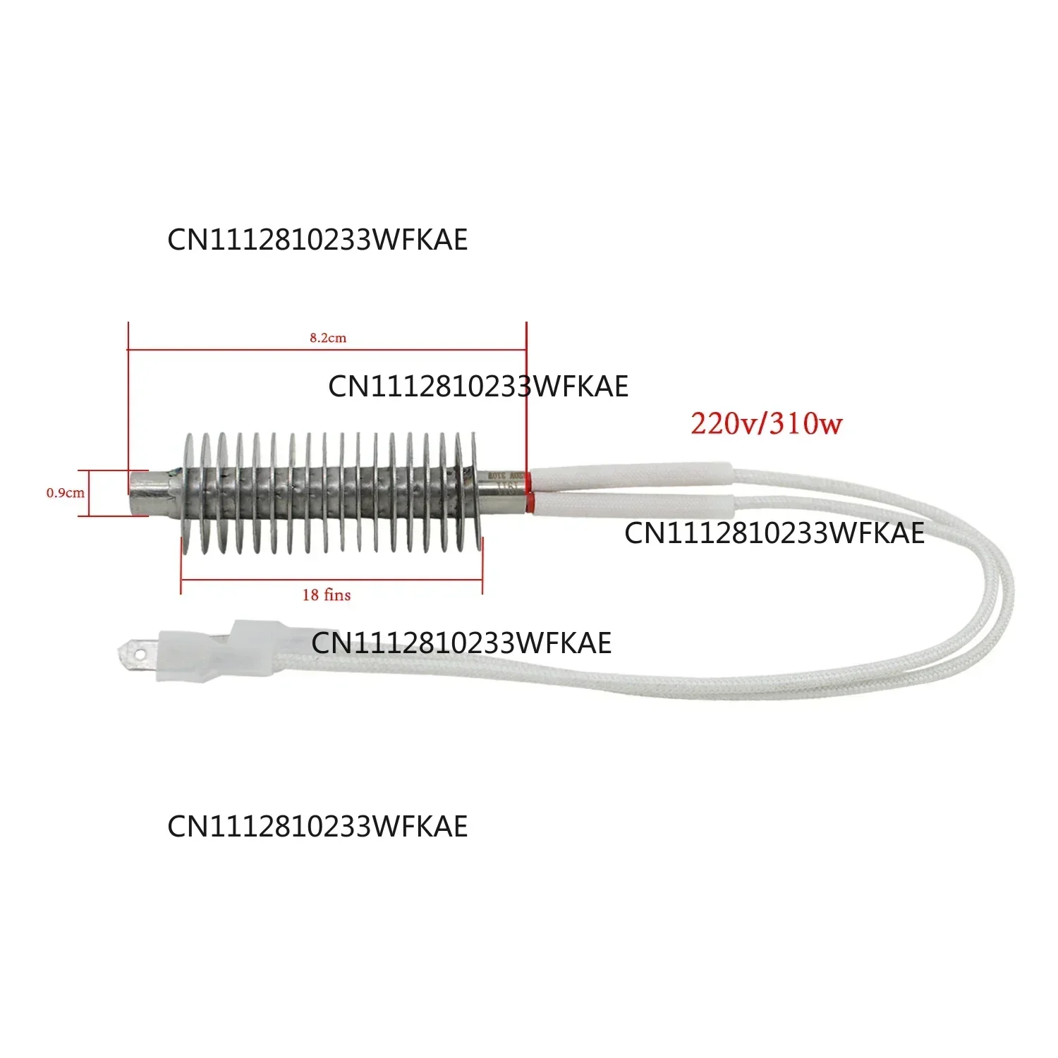 Finned Element 220V 310W Wood Pellet Stove Parts Replacement Furnace Ignitor Igniter Hot Rod