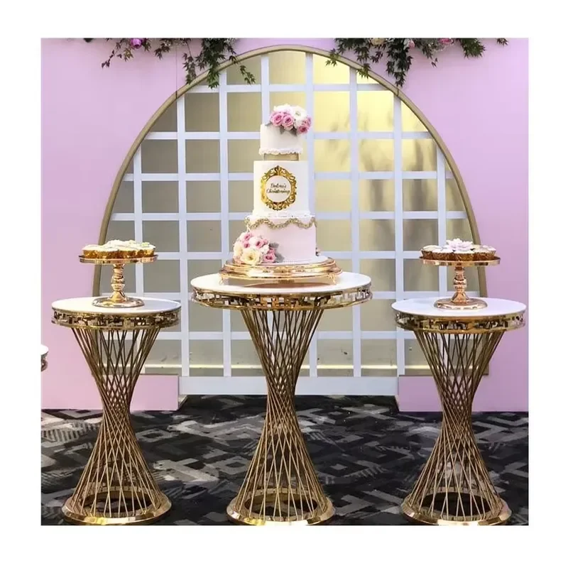 Custom Stainless Steel Cake Stand Dessert Display Rack for Wedding Party Event Decoration Multi Tier Serving Table